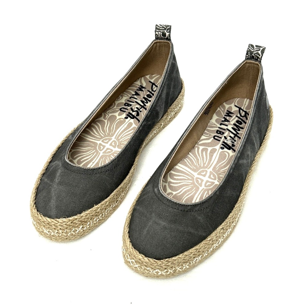 Blowfish Malibu Benita Shoes Espadrille Flats Women's Sz 7 Gray Neutral